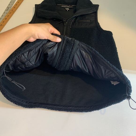 Under Armour Vest Womens S Small Black Mission Fleece Mixed Media Panel Full Zip - Picture 9 of 13